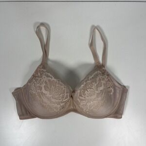 Natori 721150 Flora Contour Underwire Bra‎ SZ 34D Beige Tan